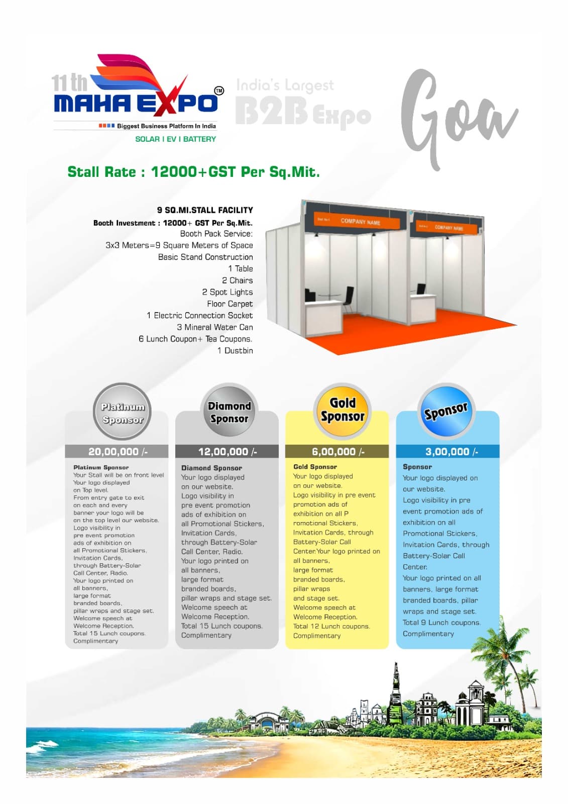 MAHA EXPO Goa stall rate and sponsorship reference