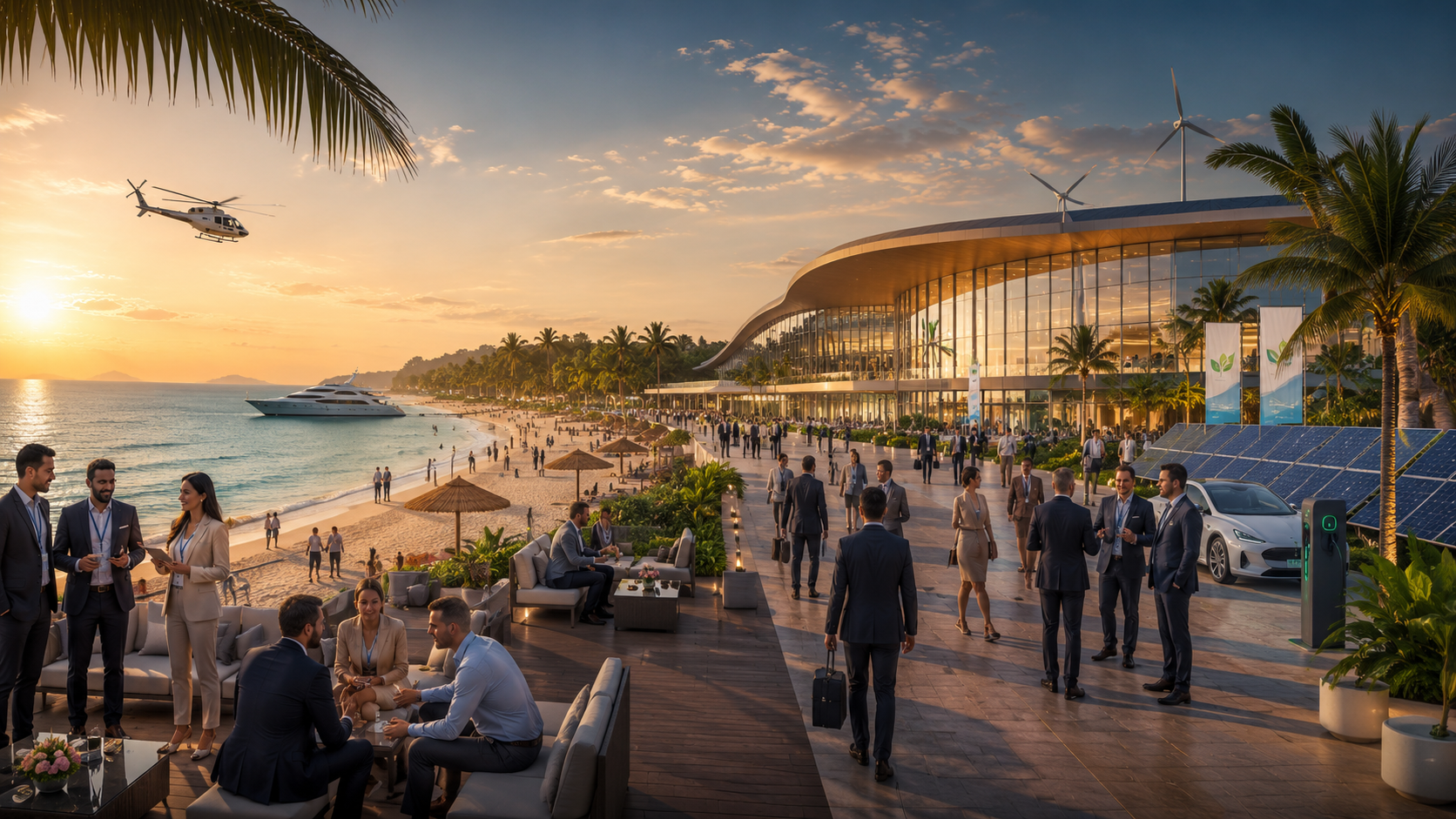 Premium beachfront business venue atmosphere for Maha Expo Goa