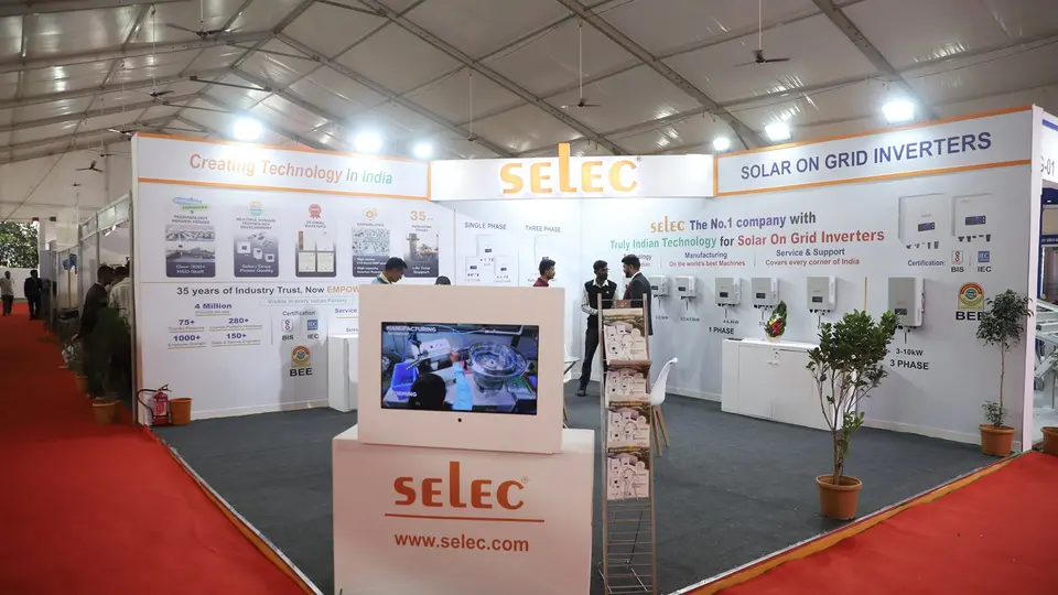 Selec solar exhibitor booth at Maha Expo